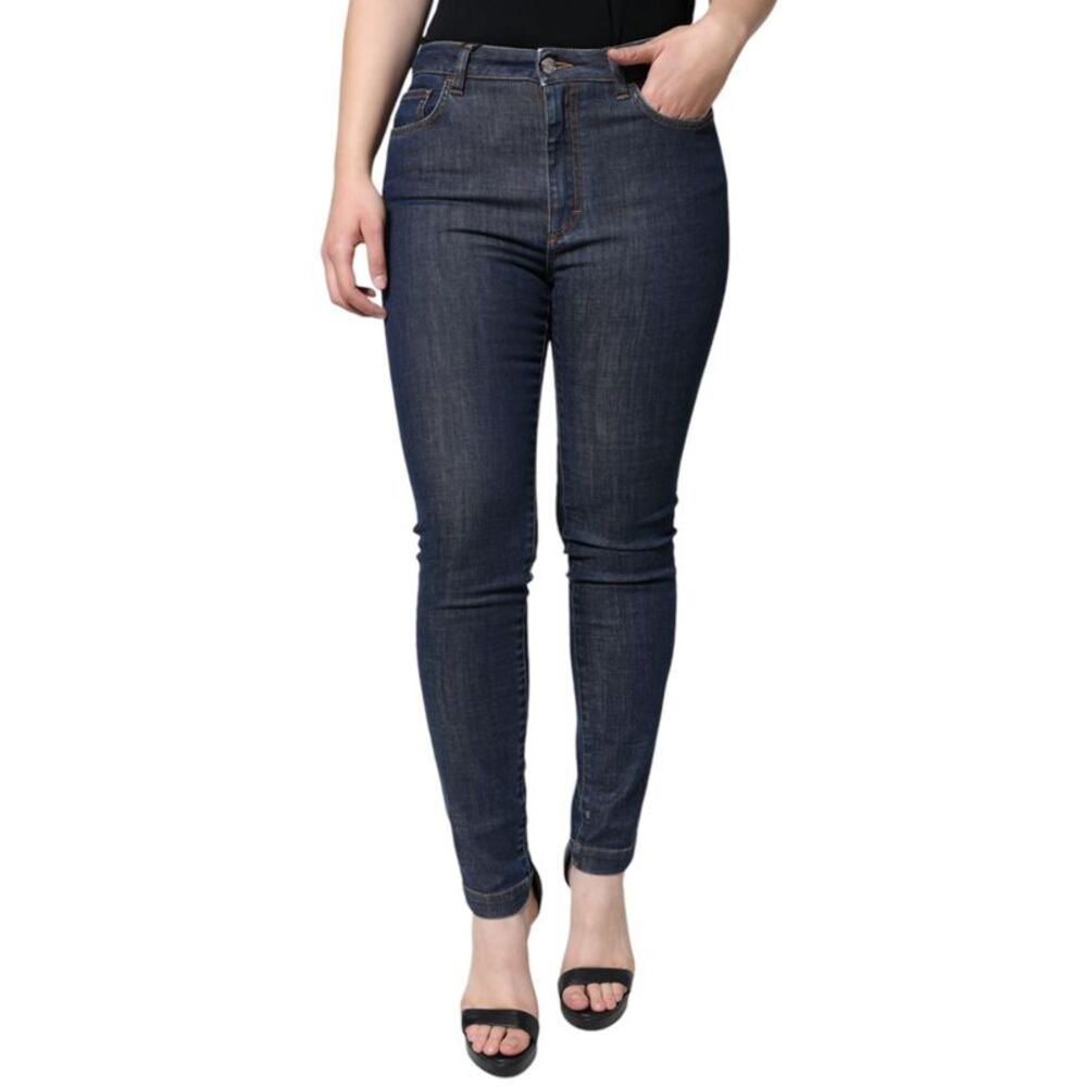Dolce & Gabbana Dark Blue QUEEN Cotton Skinny Denim Women's Jeans